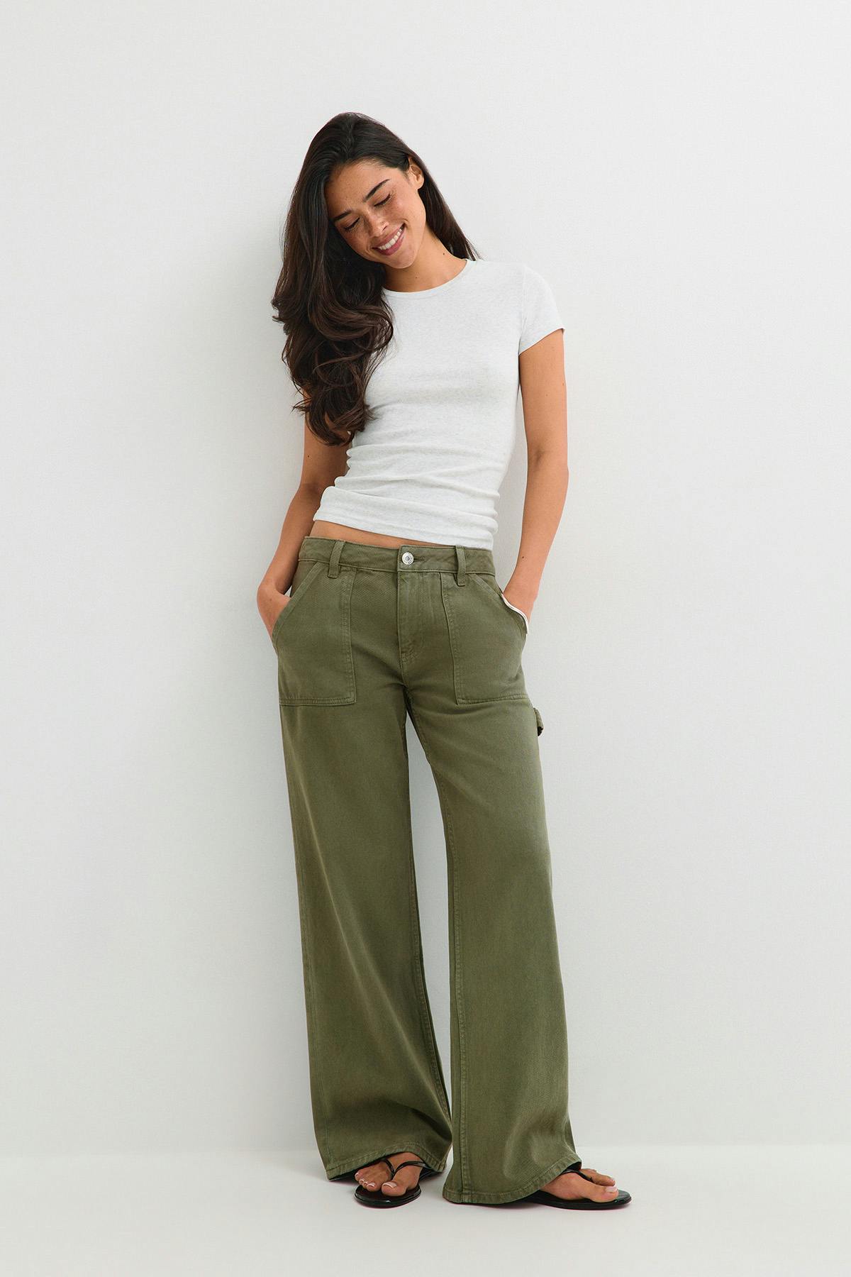 Cargo straight jeans - Khaki green