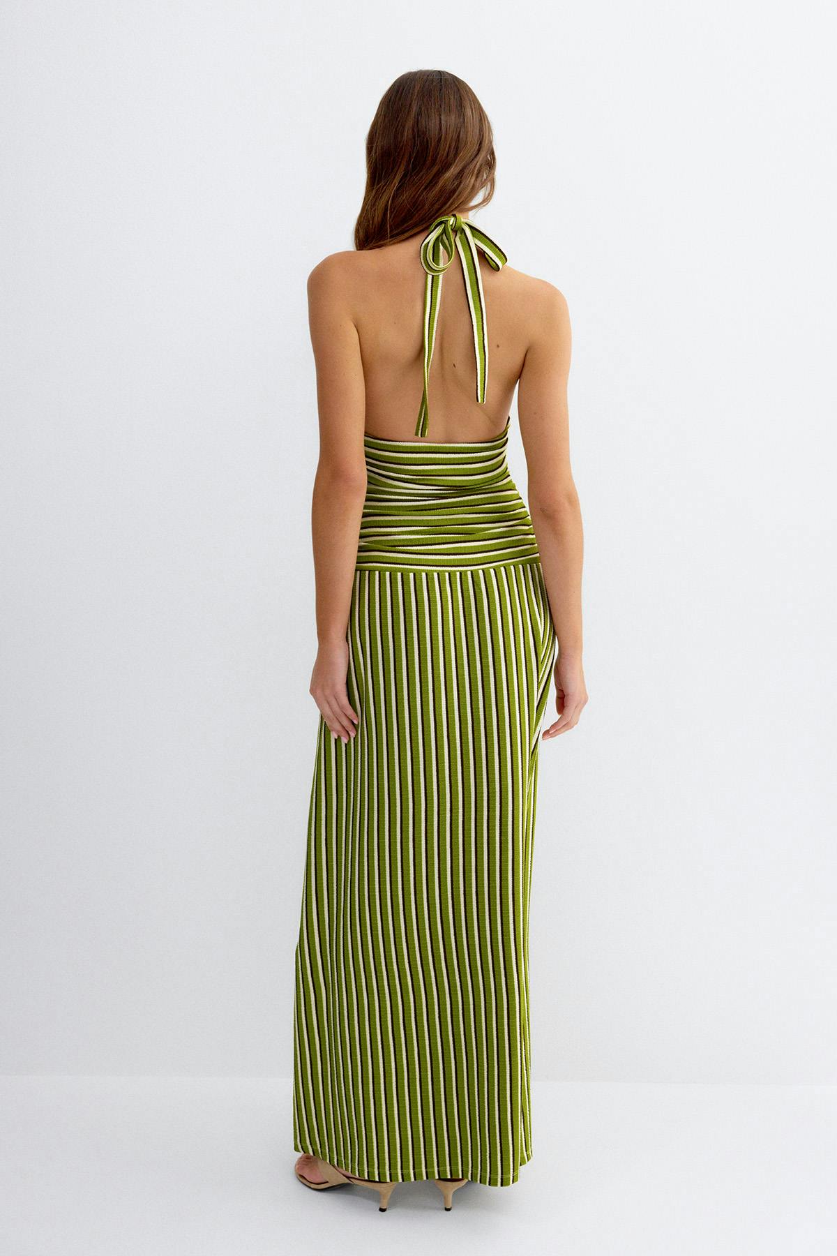 Stripe halterneck maxi dress - Stripe