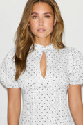 Keyhole mini dress - Dot print