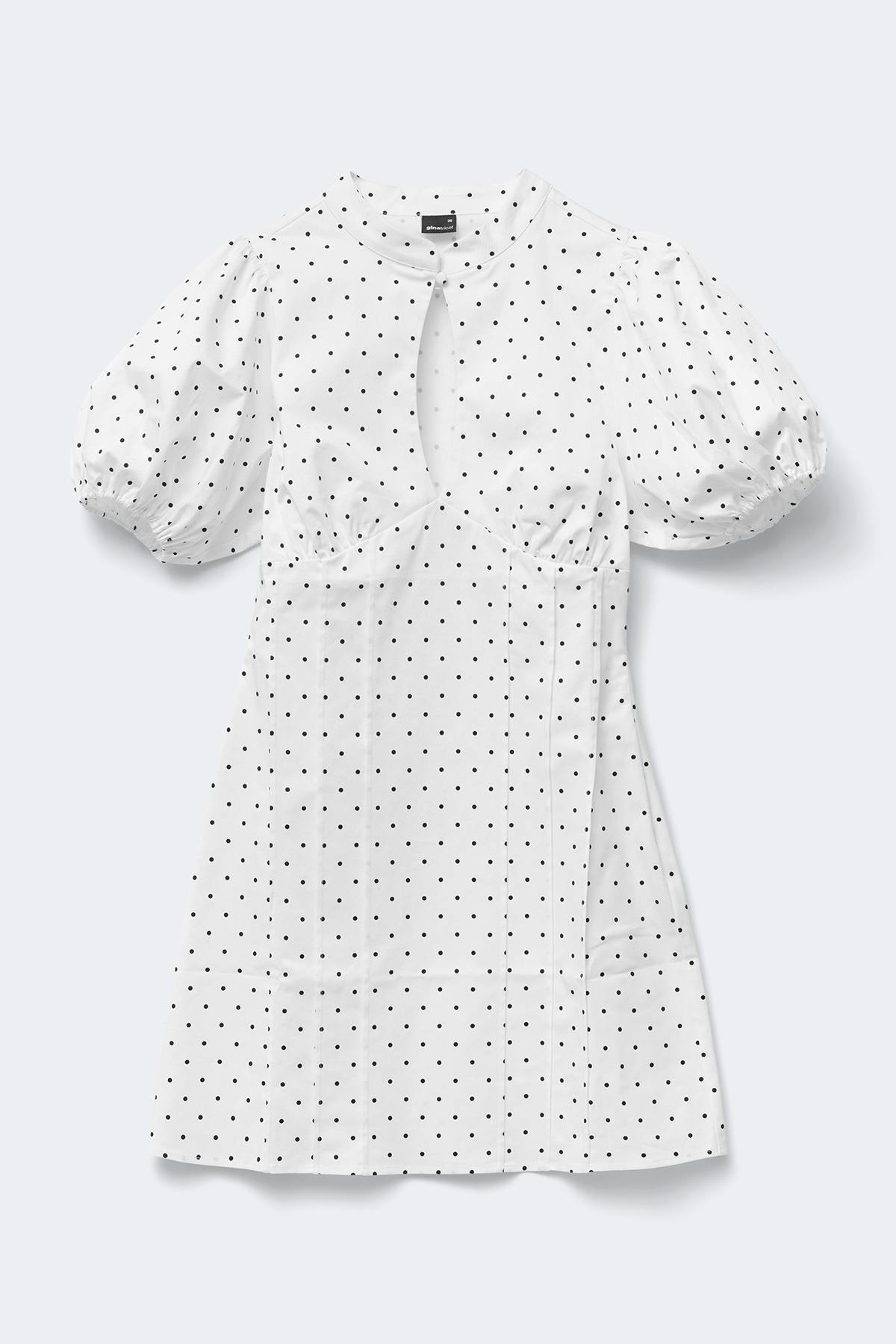 Keyhole mini dress - Dot print