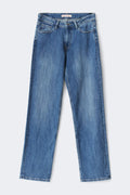 90´s slim straight jeans - Mid blue