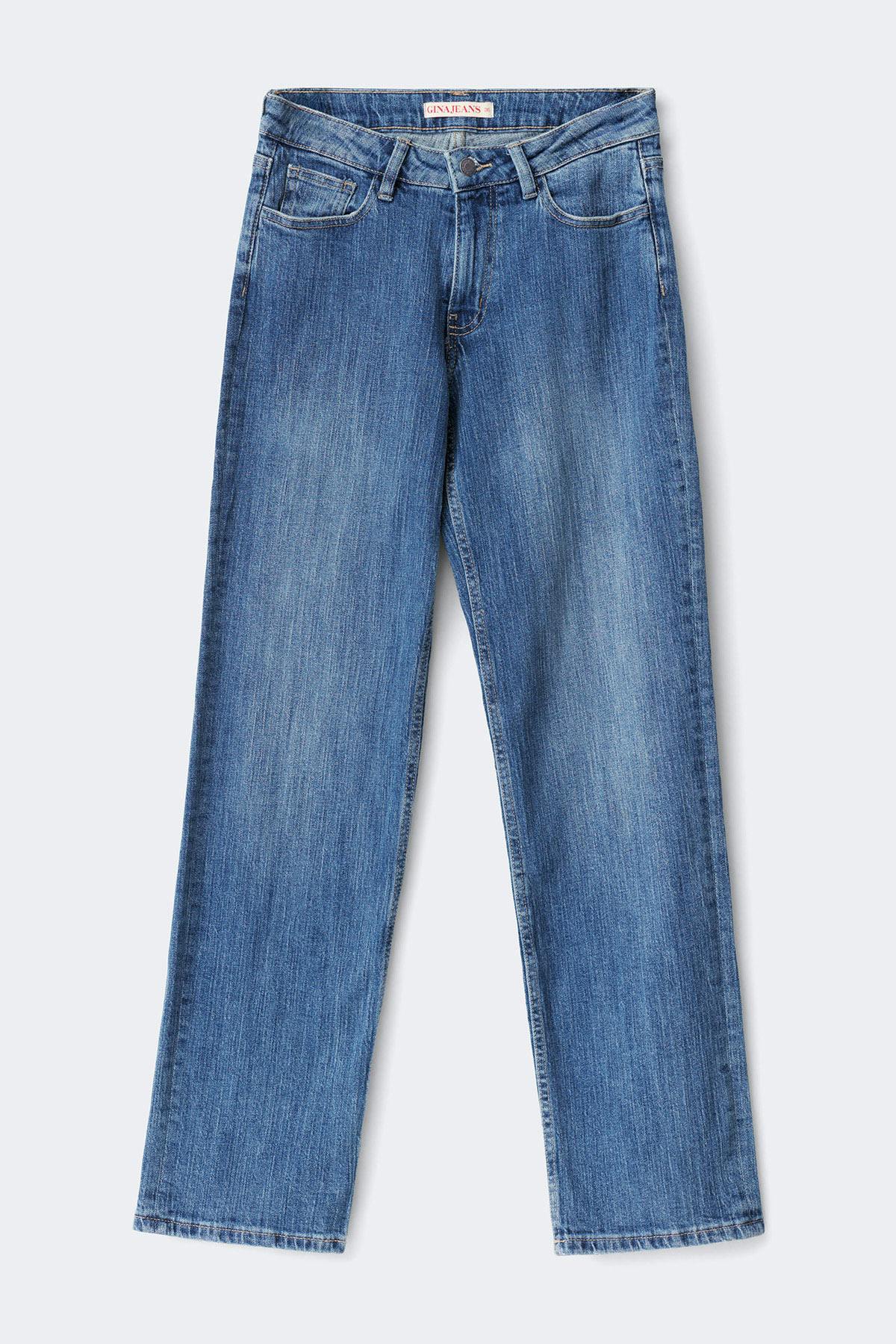 90´s slim straight jeans - Mid blue