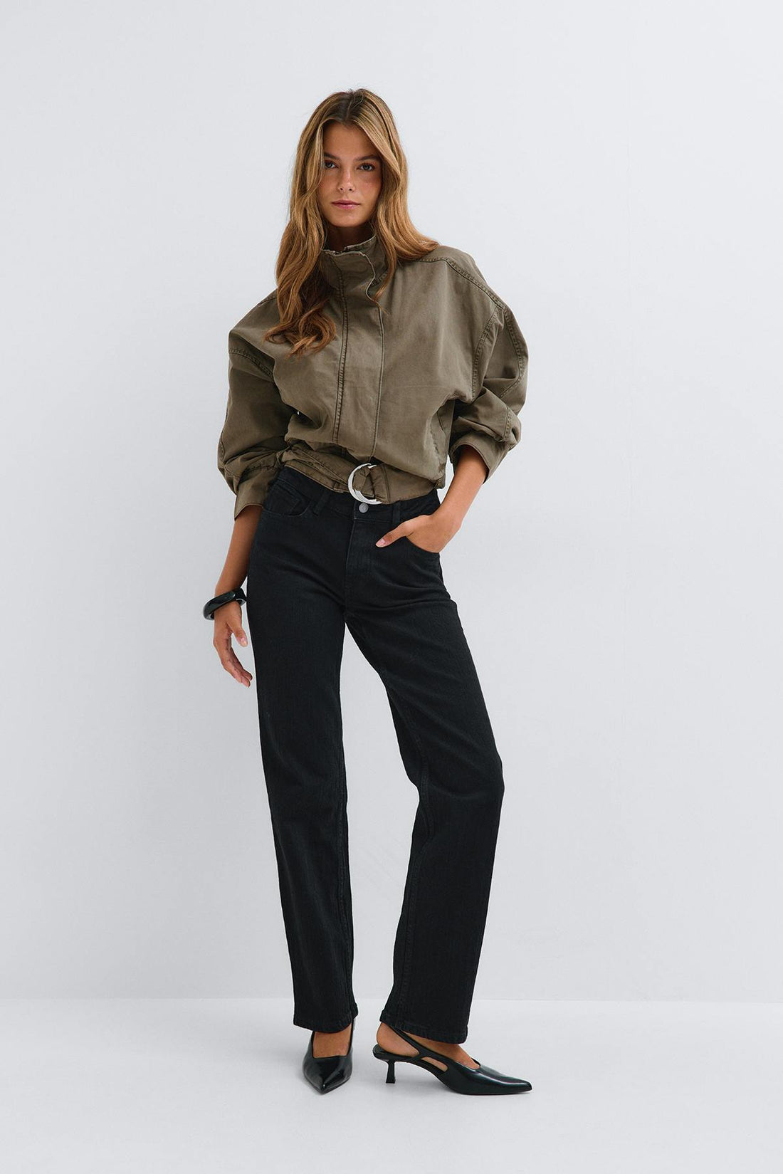 90´s slim straight jeans - Noir