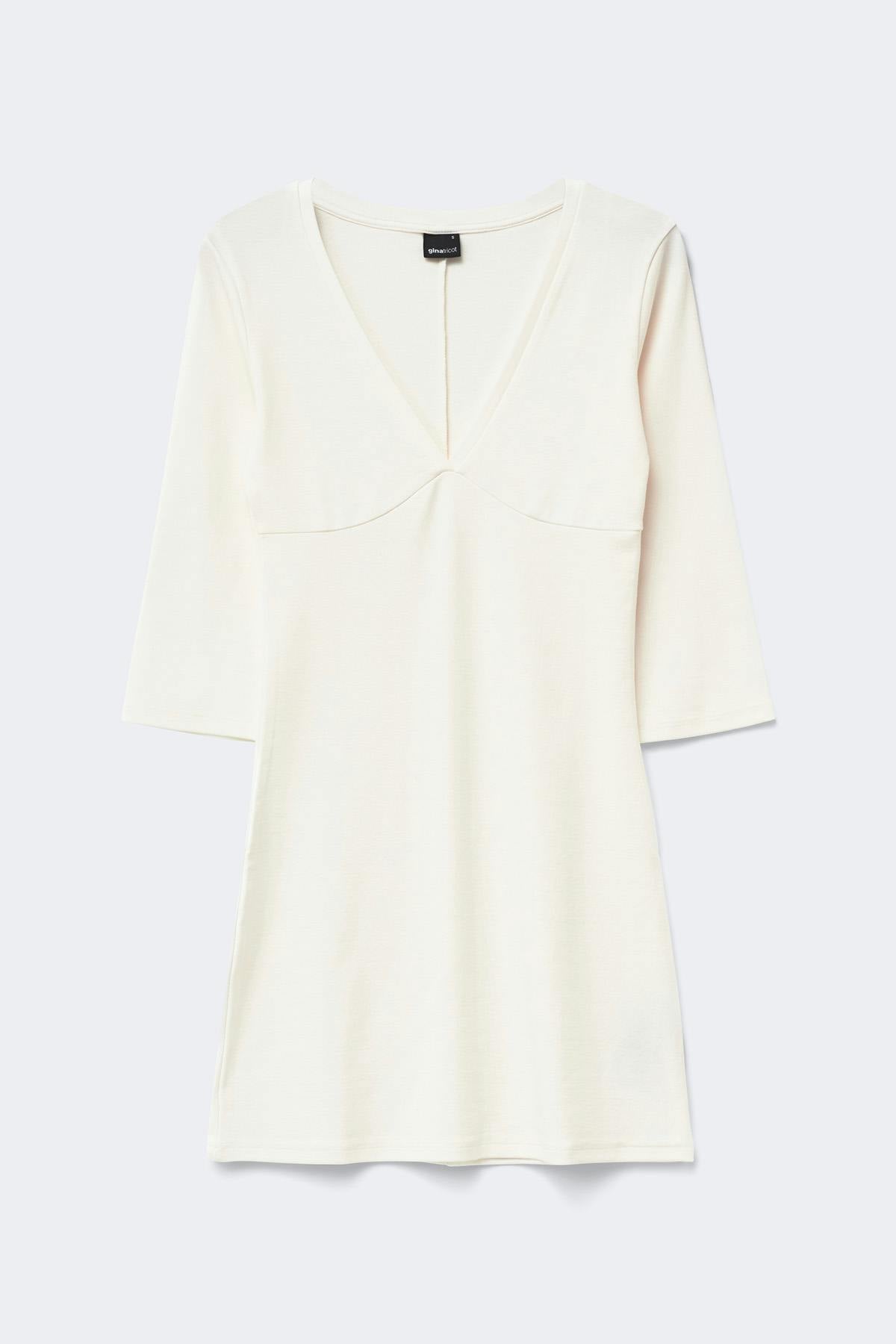 V-neck dress - Blanc cassé