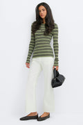 Stripe knitted top - Green stripe