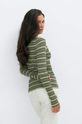 Stripe knitted top - Green stripe