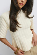 Shaped knitted top - Blanc cassé