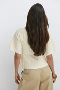 Shaped knitted top - Blanc cassé