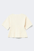 Shaped knitted top - Blanc cassé