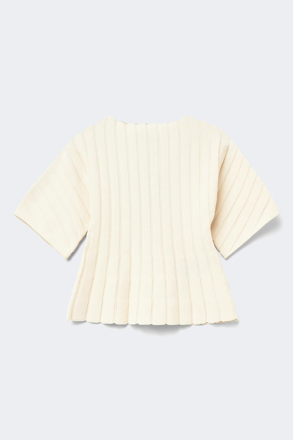Shaped knitted top - Blanc cassé