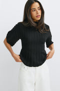 Shaped knitted top - Blanc cassé