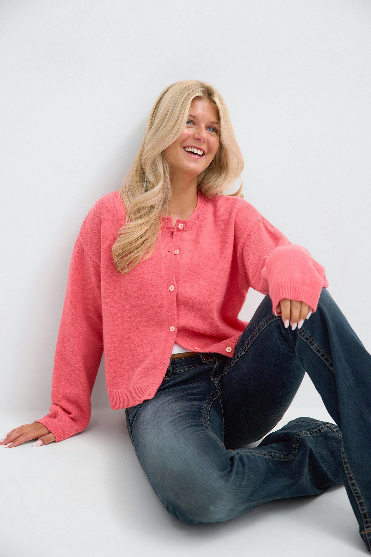14+ knitted cardigan - Marron
