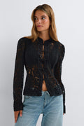 Lace long sleeve top - Creme
