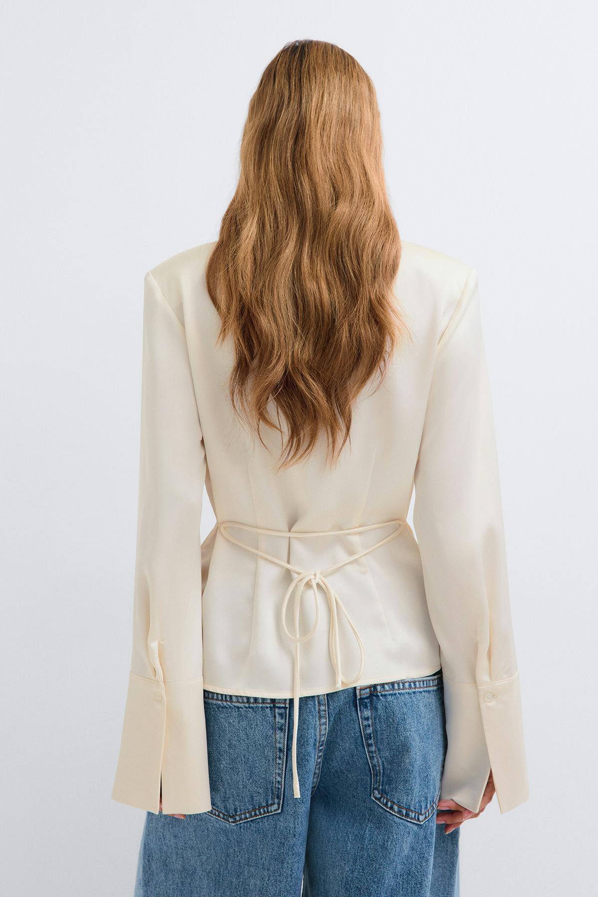 Shoulder pad shaped shirt - Blanc cassé