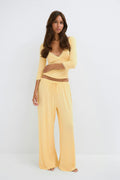 Wide loungewear trousers - Soft green