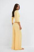 Wide loungewear trousers - Butter yellow
