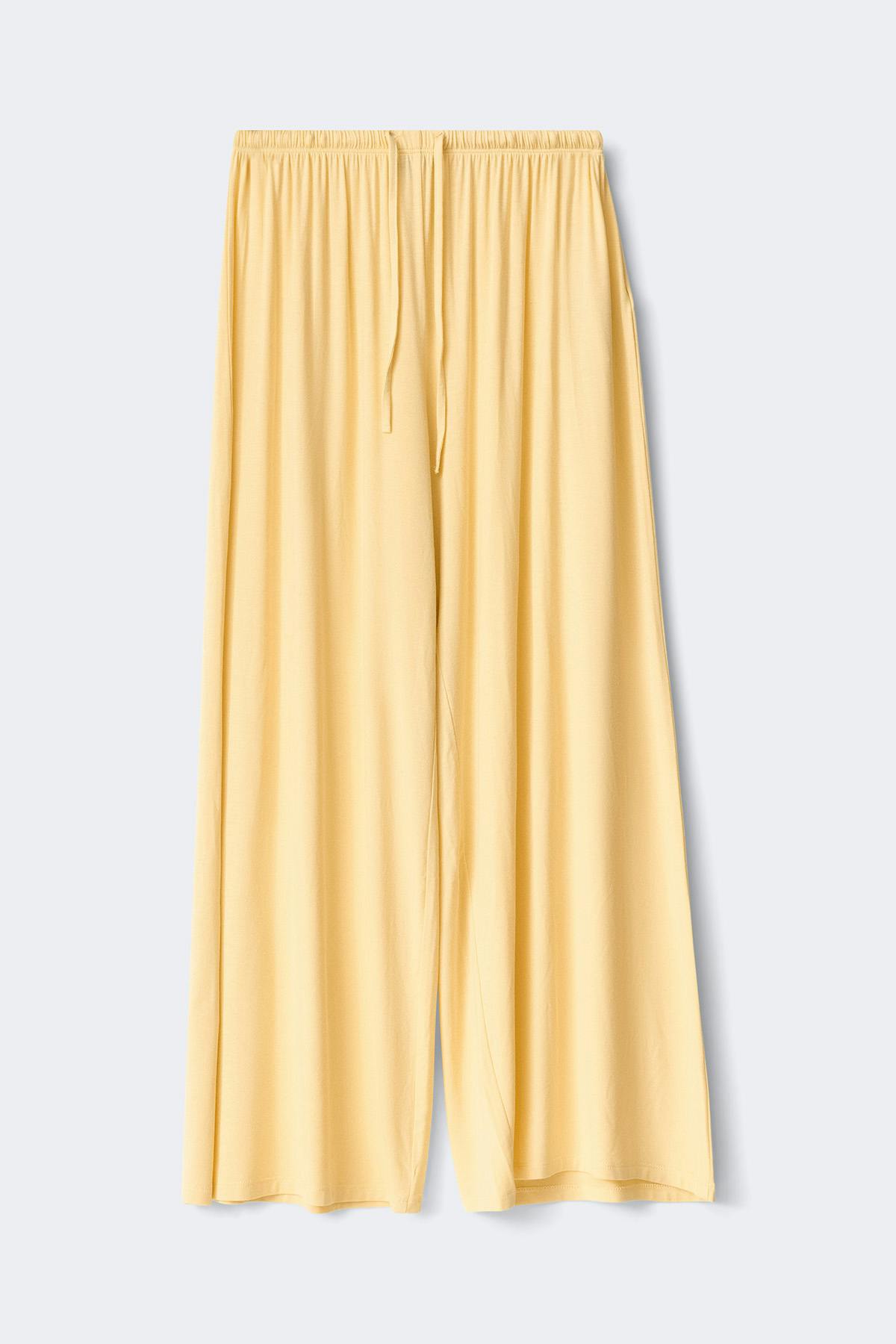 Wide loungewear trousers - Butter yellow