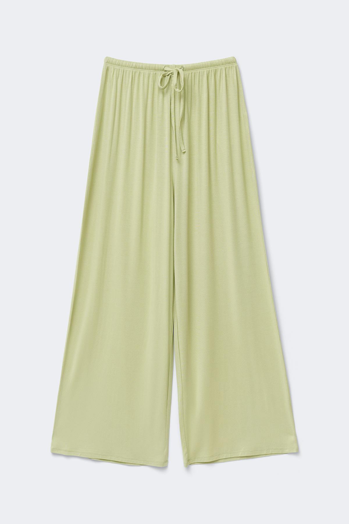 Wide loungewear trousers - Soft green