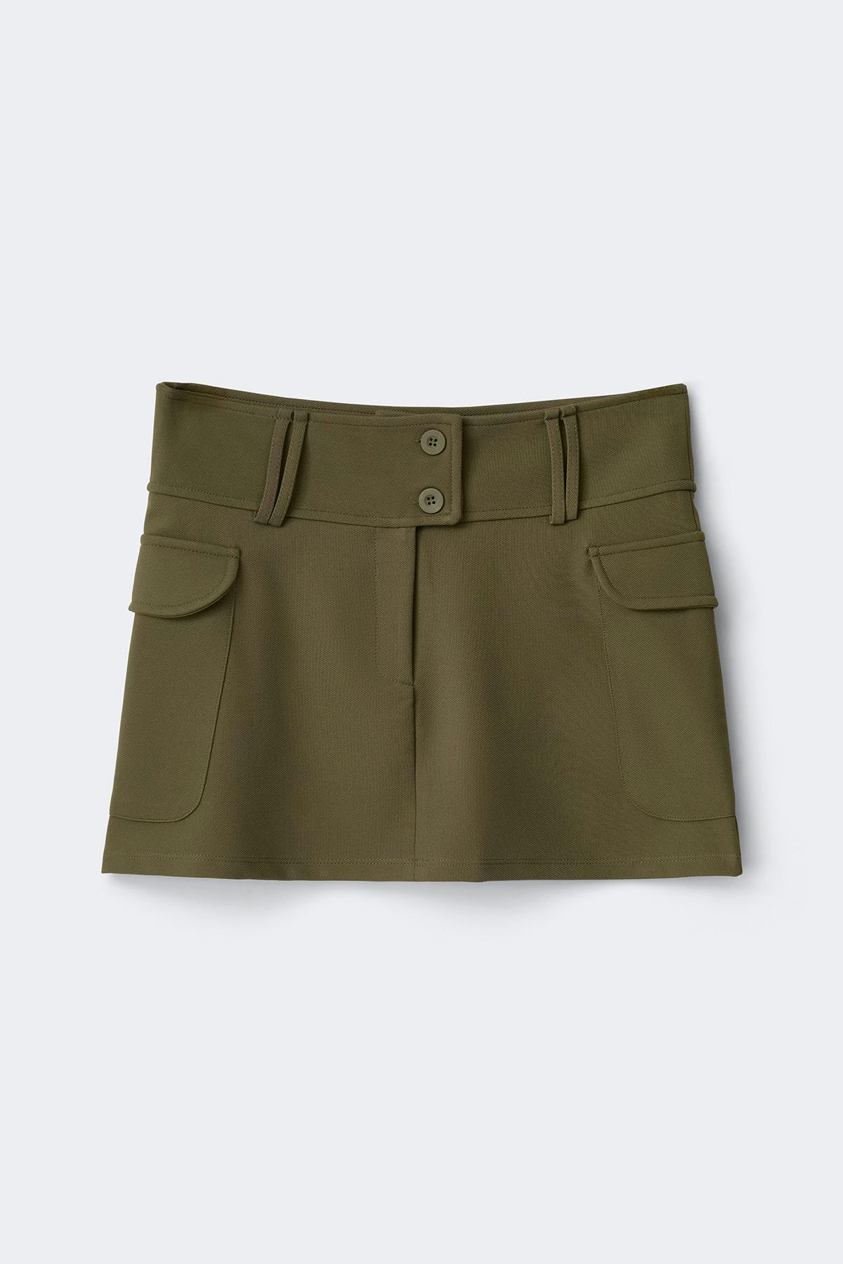 Cargo mini skirt - Grape leaf