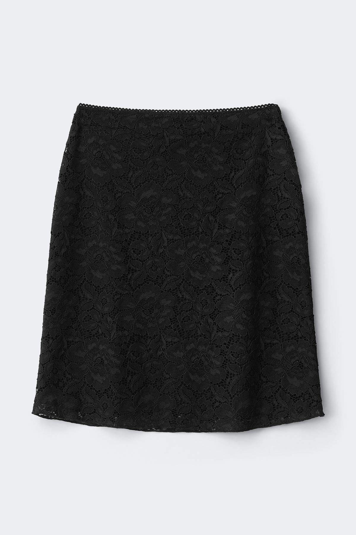 90s lace midi skirt - Noir
