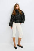 Folded capri trousers - Noir