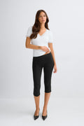 Folded capri trousers - Noir