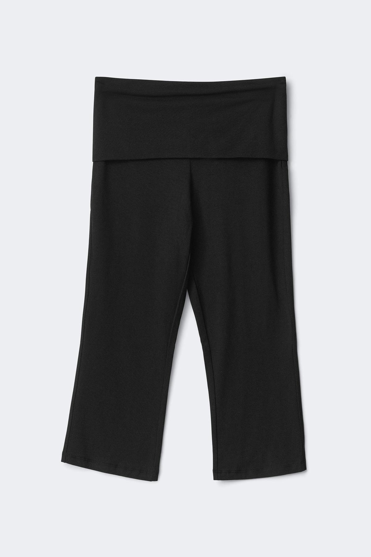 Folded capri trousers - Noir