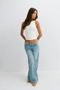 Boatneck rib singlet - Blanc cassé
