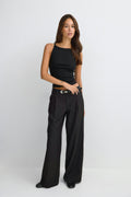 Boatneck rib singlet - Noir
