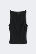 Boatneck rib singlet - Noir