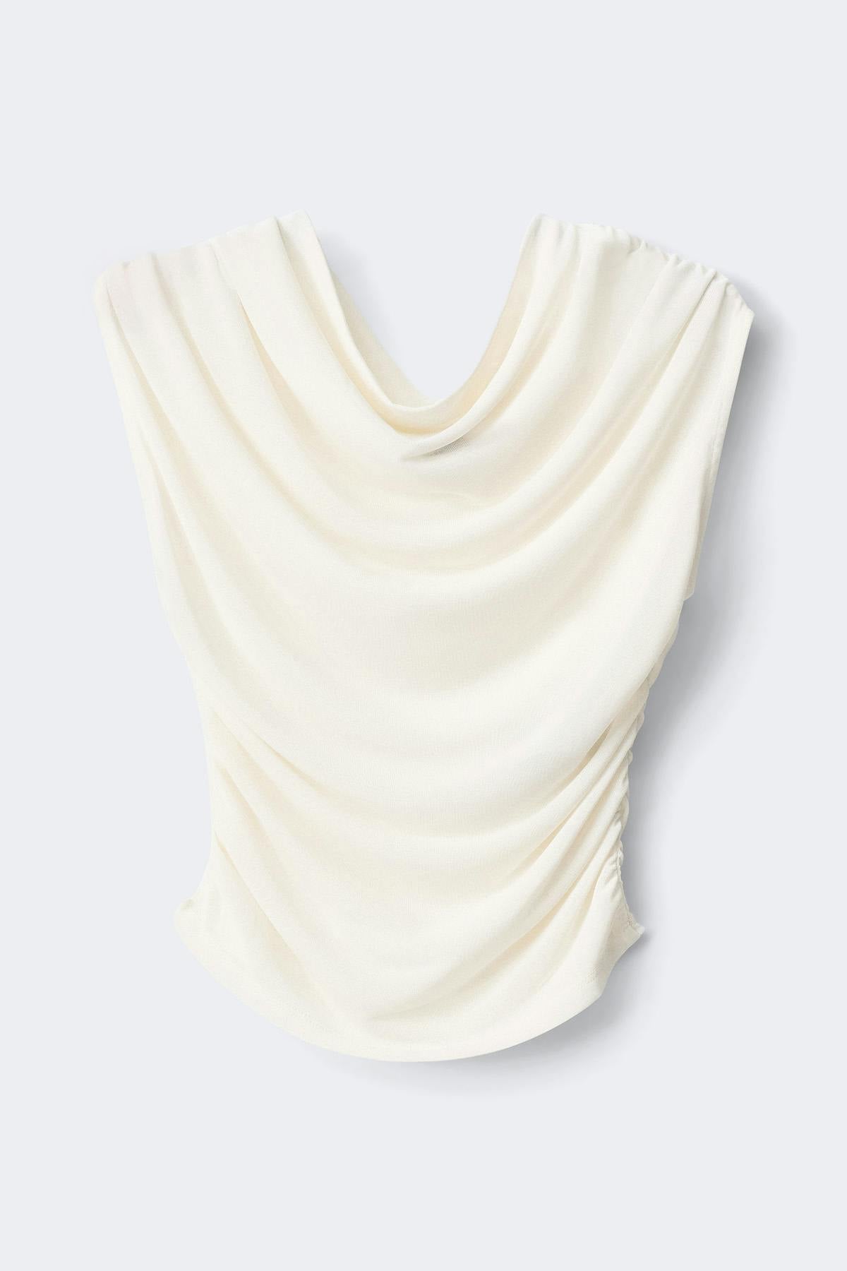 Ruched draped top - Gardenia