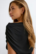 Ruched draped top - Noir