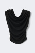 Ruched draped top - Noir
