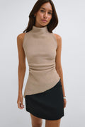 Textured halterneck top - Noir