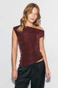 Draped top - Chocolate plum