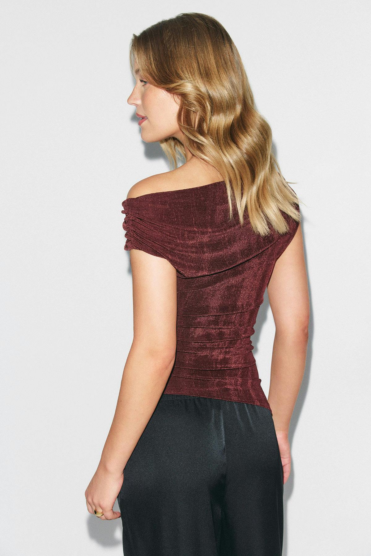 Draped top - Chocolate plum