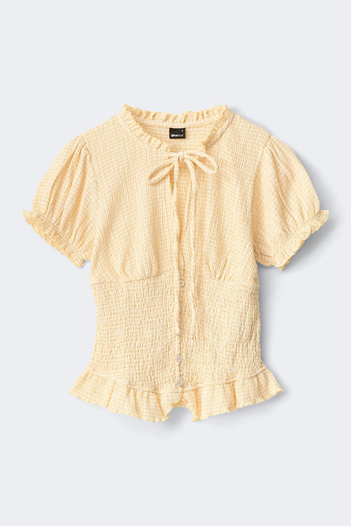 Smock tie top - Coral ditsy