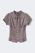 Smock tie top - Strong cerise