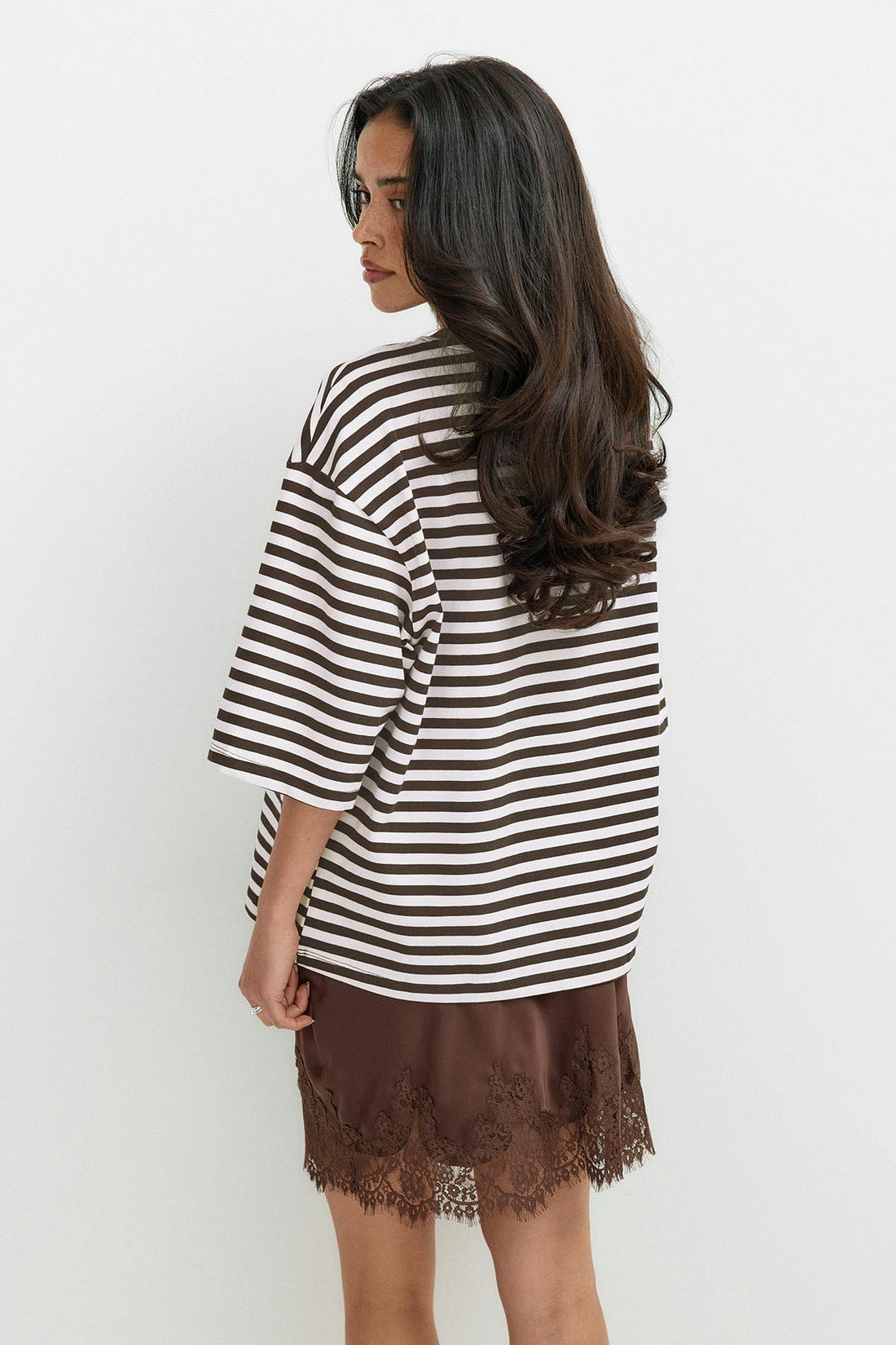 Short sleeve stripe tee - 43 puff powder