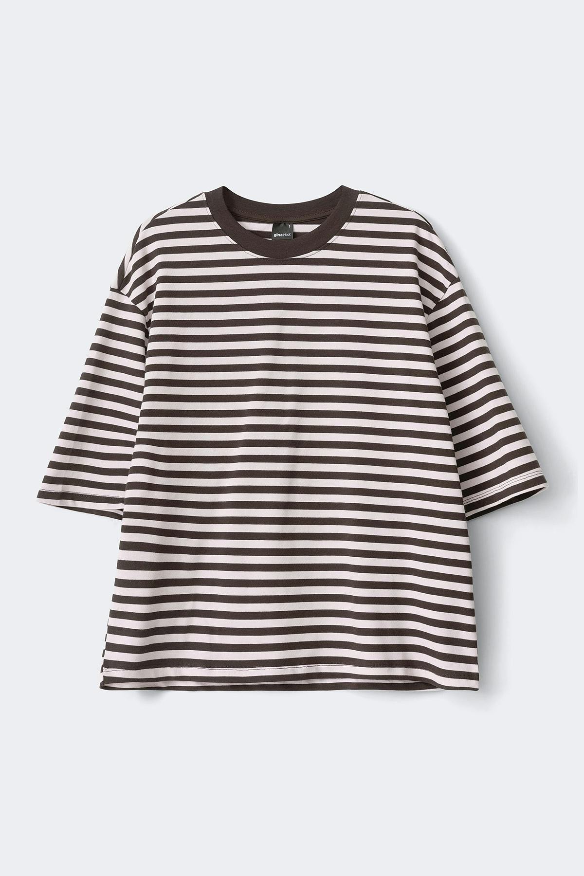 Short sleeve stripe tee - 43 puff powder