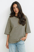 Short sleeve stripe tee - 43 puff powder