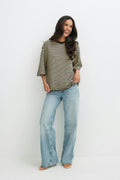 Short sleeve stripe tee - 43 puff powder