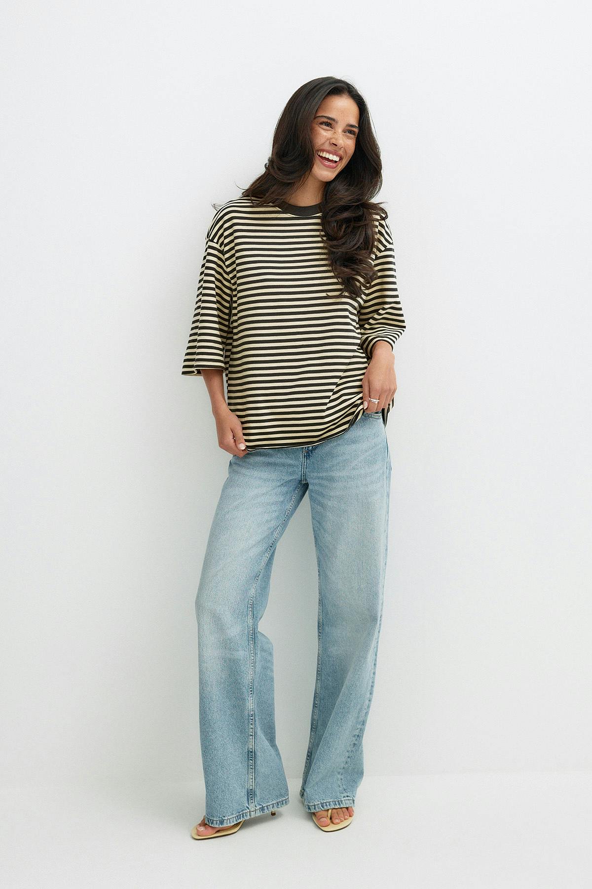 Short sleeve stripe tee - 43 puff powder