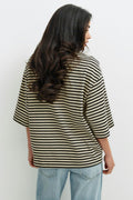 Short sleeve stripe tee - Blk/transparent