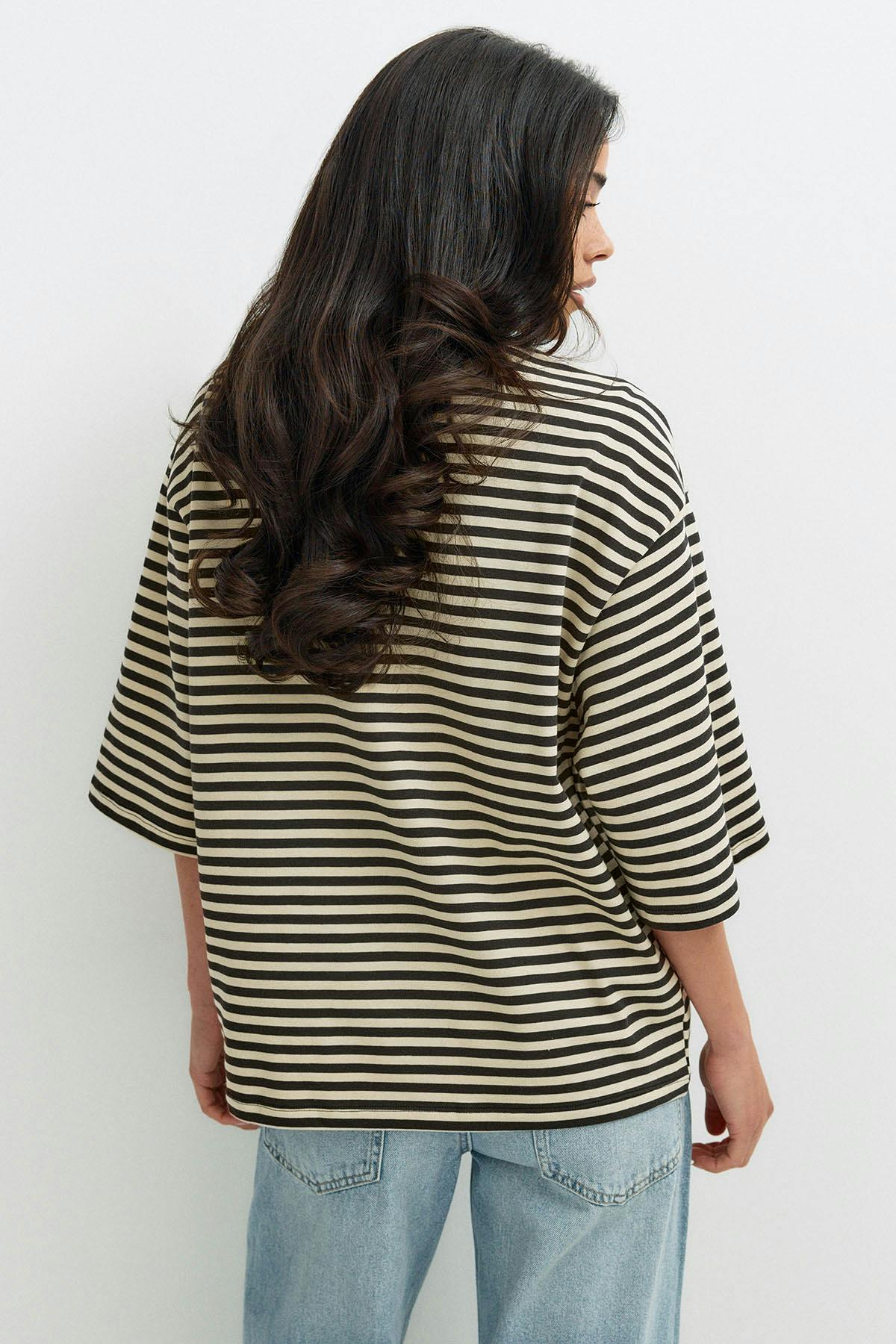 Short sleeve stripe tee - Blk/transparent