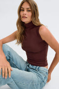 Funnel neck top - Blanc cassé