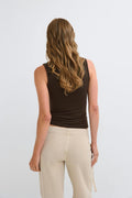 Funnel neck top - Blanc cassé