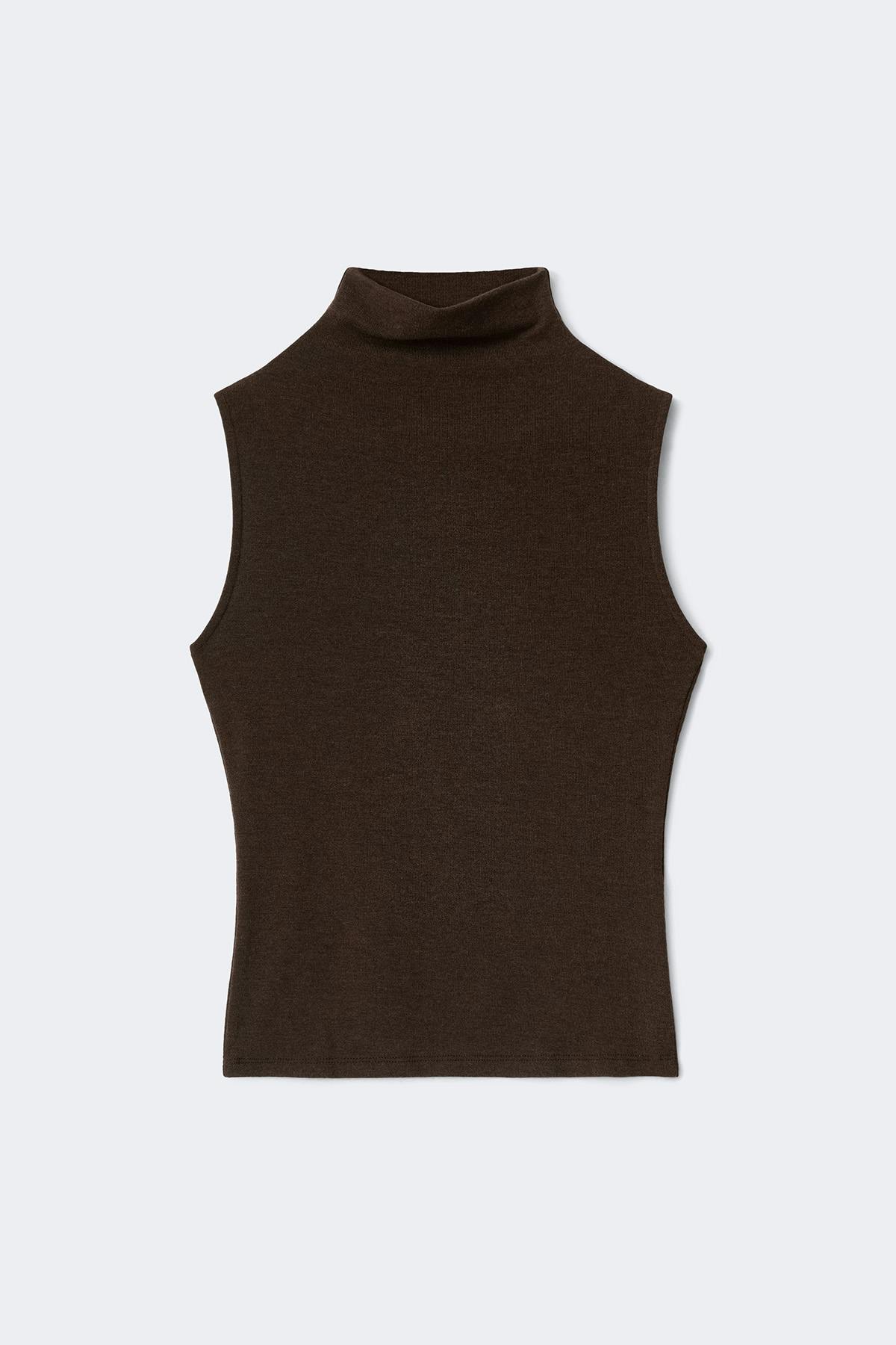 Funnel neck top - Blanc cassé