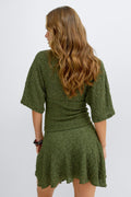 Textured v-neck top - Cypress