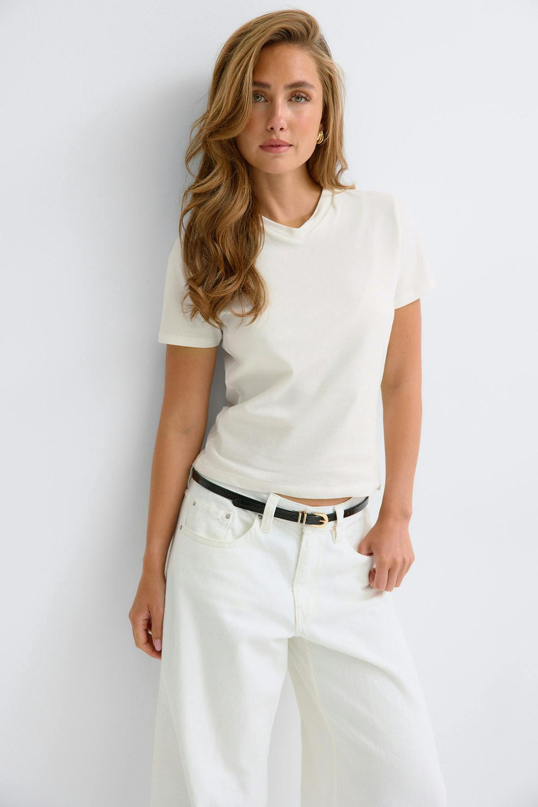 Baby v-neck tee - Blanc cassé